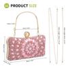 uxcell Evening Sparkling Crystal Rhinestone Clutch Bag with Two Chain Perfect for and Pink Women's Bag, Straps, Weddings, Evenings, Weekends,