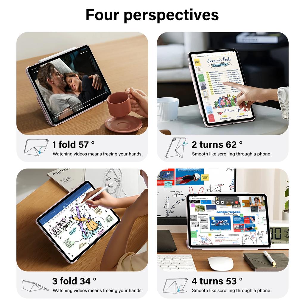 Magnetic K Fold Case for IPad 11th 10th Pro 11 13 12.9 Inch for IPad 10.2 Air 7 11 13 M3 Air4/5 Mini 6 7 A17Pro Cover