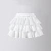 School Girls Dance Layered Tutu Skirt Elastic Waist Pleated Skirt Kids Performance Daily Wear Casual Party Outfit Ruffle Skirts