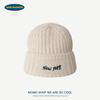 Soft waxy wool hat, thin and small face, knitted hat, big head circumference, warm and cold protection in autumn and winter, ear cover, cold hat for