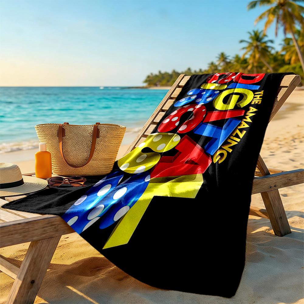 Digital Circus Beach Towel High Absorbency & Quick-Dry Comfortable Lightweight