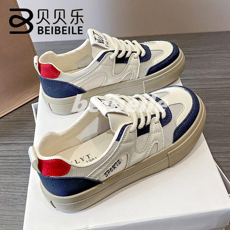 

thick-soled little white shoes women s 2025 spring and autumn new mesh breathable low-top casual board shoes thick-soled versatile muffin shoes 35