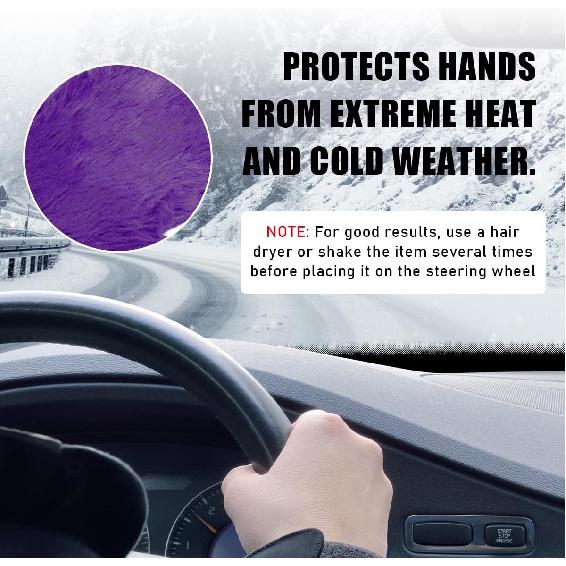 5 PCS Fluffy Steering Wheel Covers Set, Faux Wool Steering Wheel Cover & Handbrake Cover & Gear Shift Cover & 2 Seat Belt Shoulder Pads, Universal