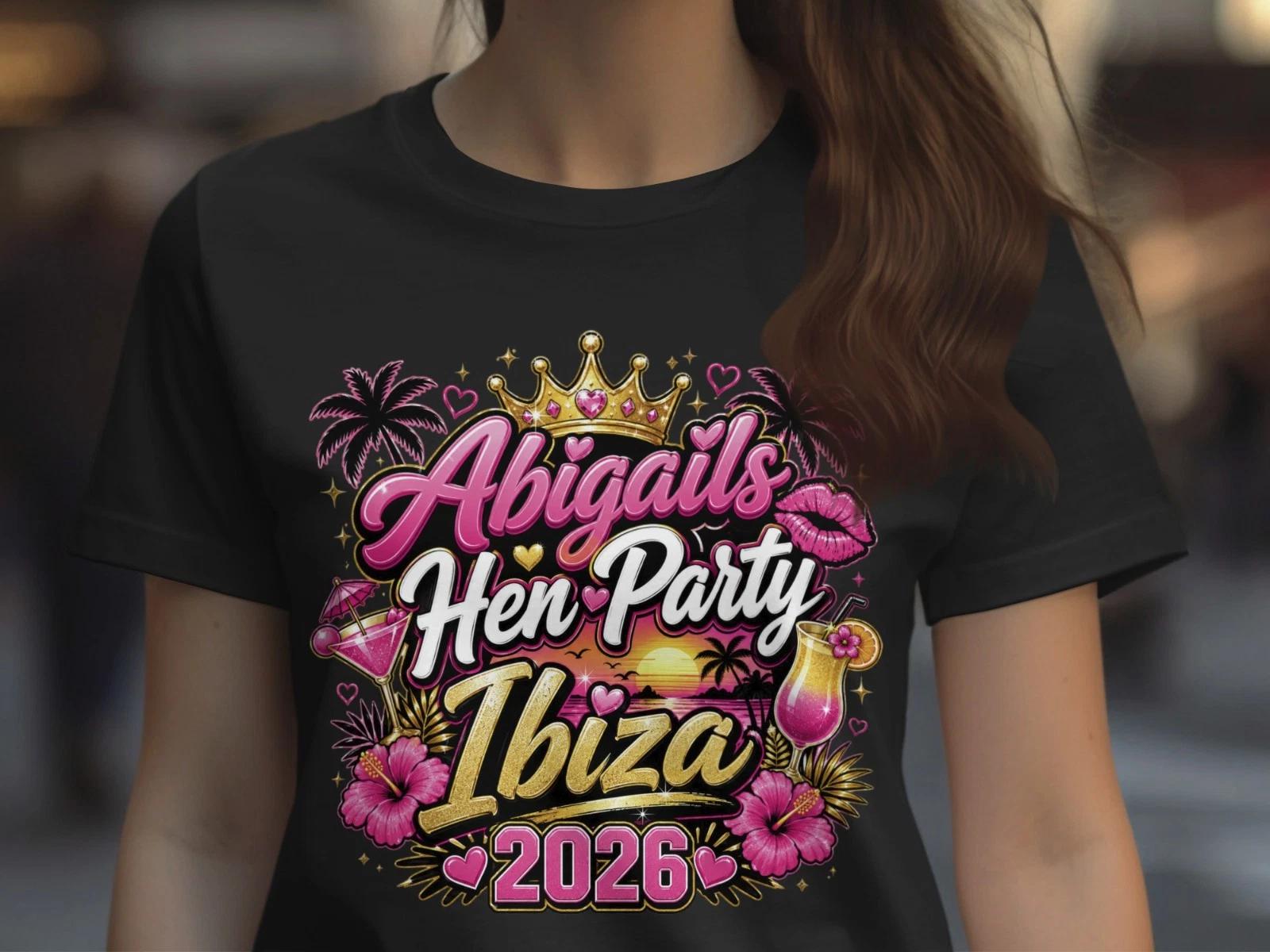 Personalised Ibiza Hen Party T Shirt 2026 Bride Squad Ladies Girls Night Out XL
