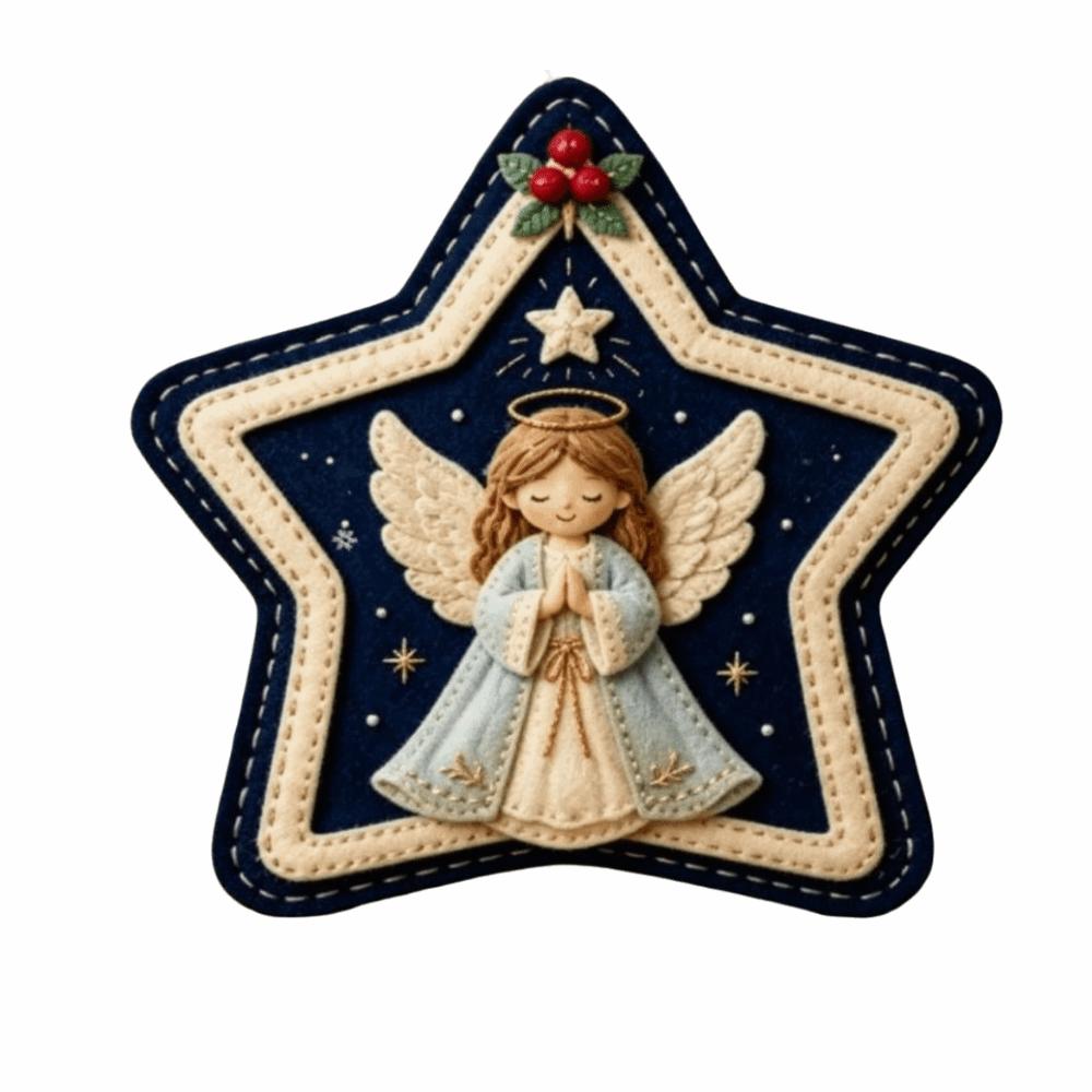 Unique Star Shape Nativity Scene Felt Pendant Home Decor Cartoon Jesus Hanging Ornament Xmas Tree Christmas Tree Ornament Home