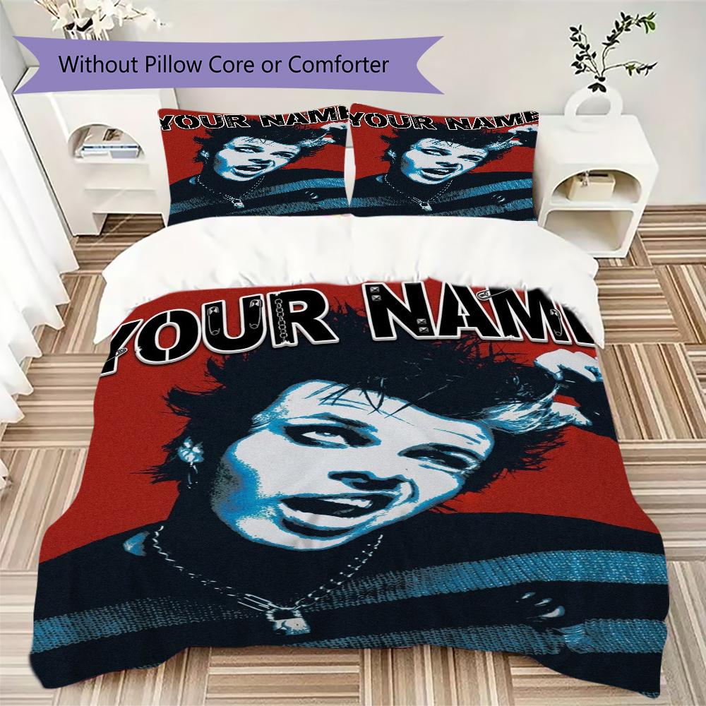 Custom Name Yungblud Pattern Bedding Uilt Set Uilt Cover Pillowcase Home Decoration Birthday Gift (1*duvet Cover+2*pillowcase Without Core)