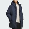Adidas Mid-Length Hooded Warm Casual Down Jacket Men Outerwear Navy-Blue KC2514