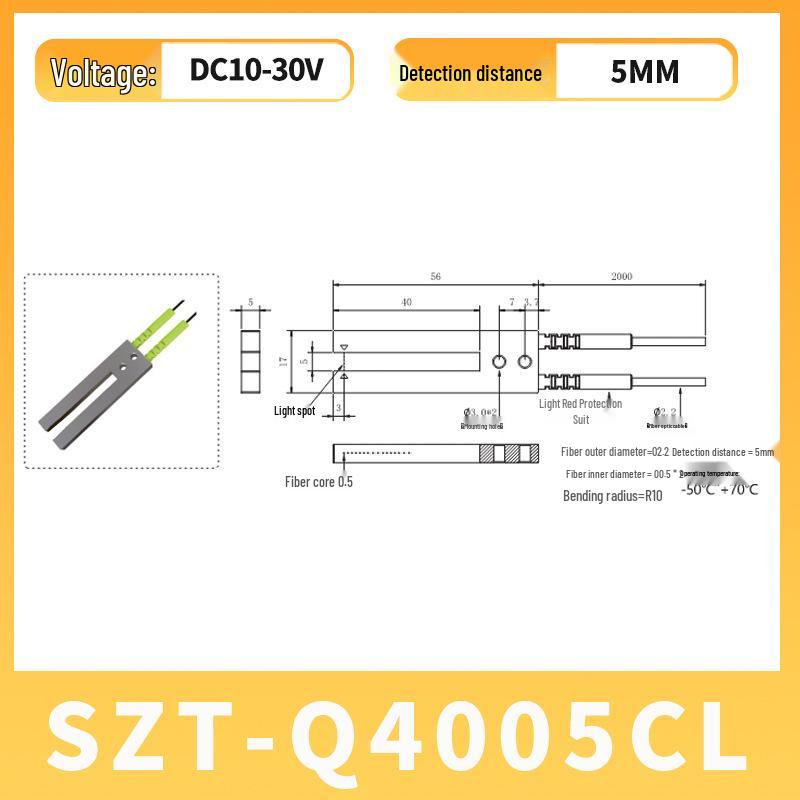 U-groove Through-beam Fiber Optic Sensor for Label Positioning with U-shaped Grating Probe
