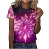 Fashion Fireworks Show PLUS-size 3D Print Women New Summer Casual  Street Short Sleeve O-Neck Loose