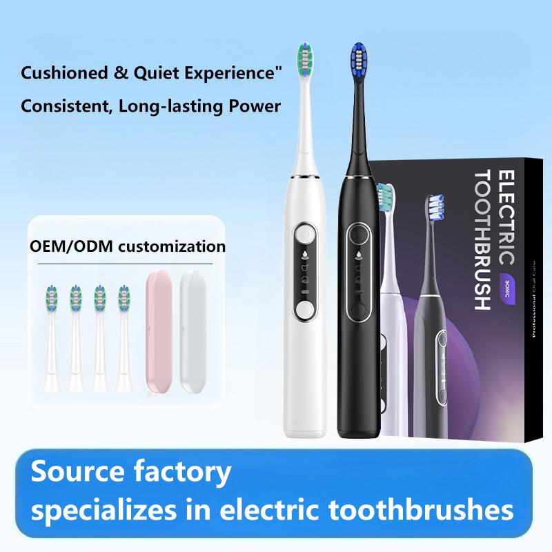 YBK Waterproof Ultrasonic Sonic Electric Toothbrush USB Wireless Rechargeable Soft Teeth Whitening Brush for Household Use