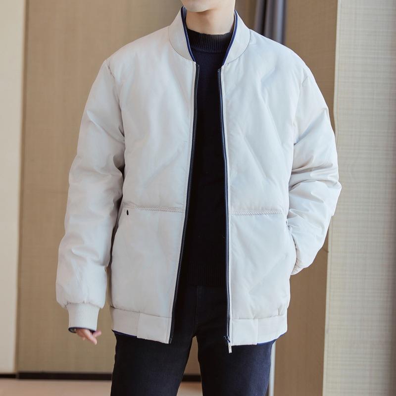 Зимняя мужская модная куртка с бейсбольным воротником на хлопковой подкладке Зимняя — фото 4