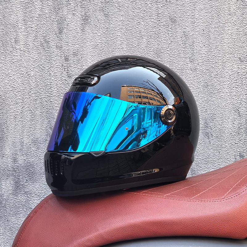 Motorcycle Retro Full Helmet Men's Winter Personality Cool Women's National Tide Race Cruise Retro Car Helmet Universal In All Seasons