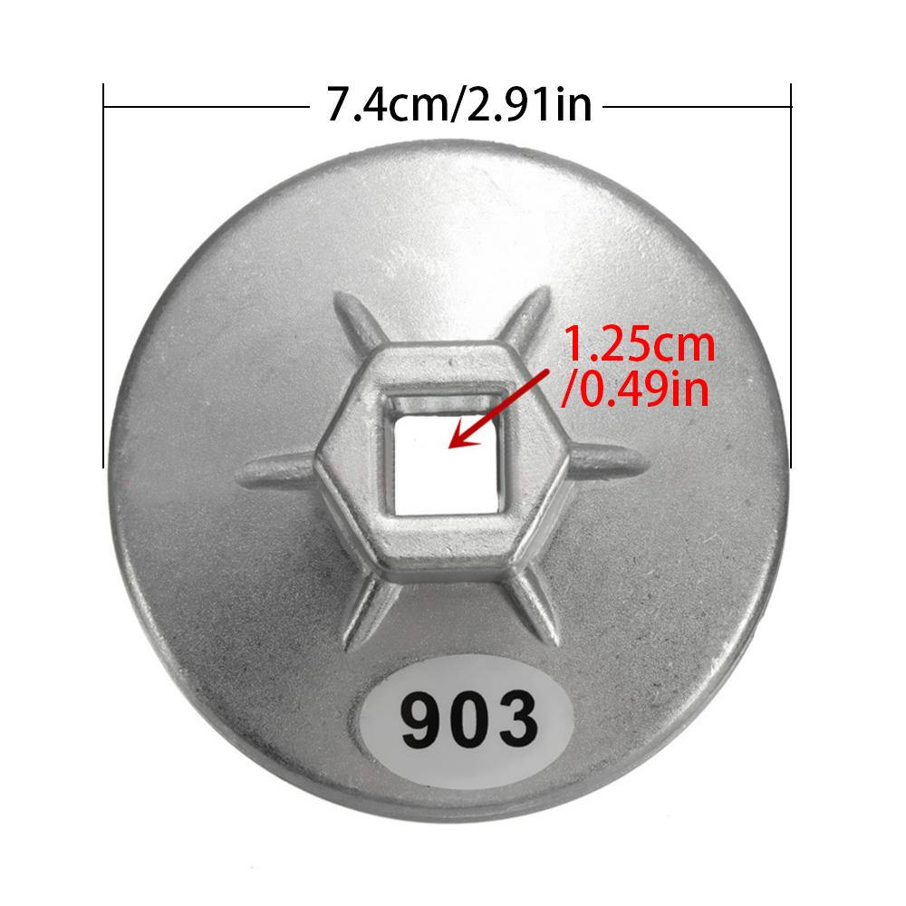 Schraubenschlüssel Auto Werkzeug Vierkantantrieb 74MM Endkappe Ölfilterschlüssel 903 14 Zähne Auto Handwerkzeuge Abzieher Werkzeug Autozubehör Öl