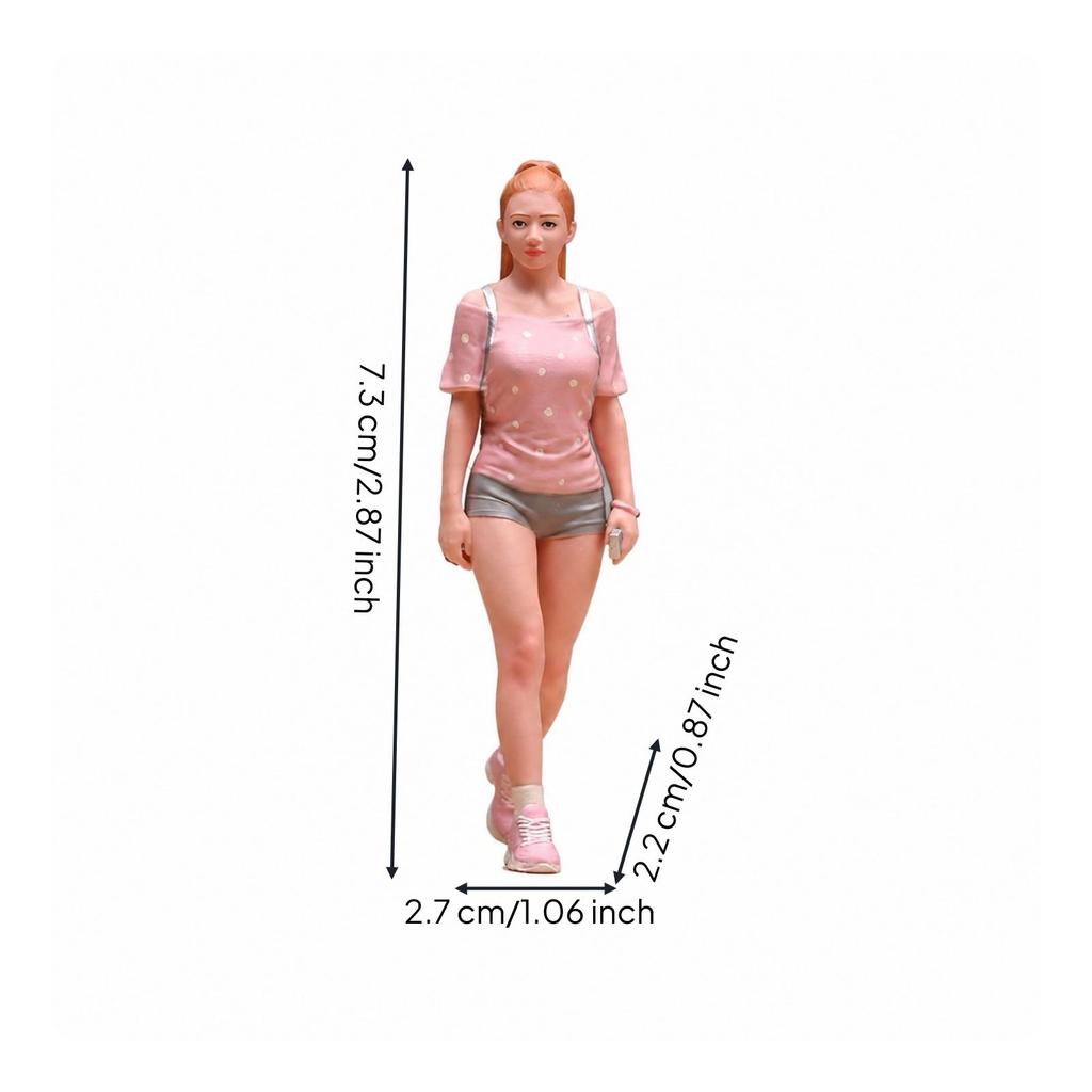 Static Miniature Figure with Shoulder Bag Elegant for Display Shelves, Hobbyists