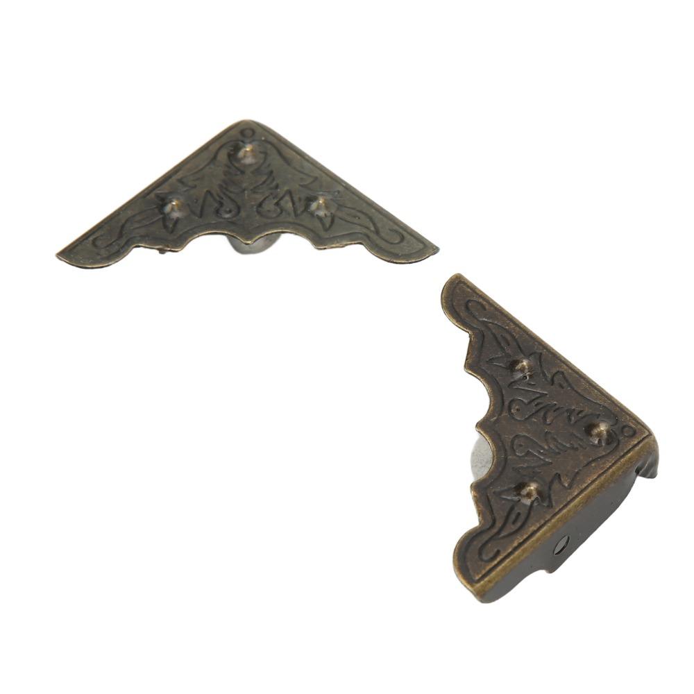 50pcs Iron Metal Corner Protector High Hardness Durable Corner Guards With Screws Retro Vintage Corner Protectors Furniture Edge