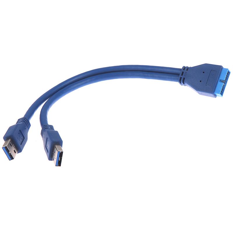 2 Port Usb 3.0 Type A Male To 20 Pin Header Male Adapter Cable Cord
