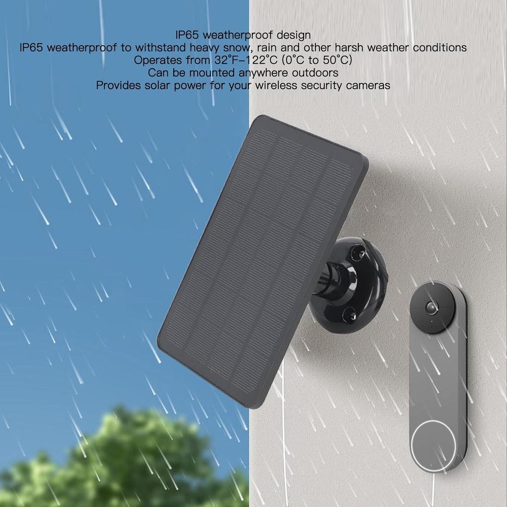 10W Solar Panel Charger, Solar Powered Charger Kit for Arlo Pro 3 Pro 4 5S Ultra 2 2 Floodlight Cameras (Black)