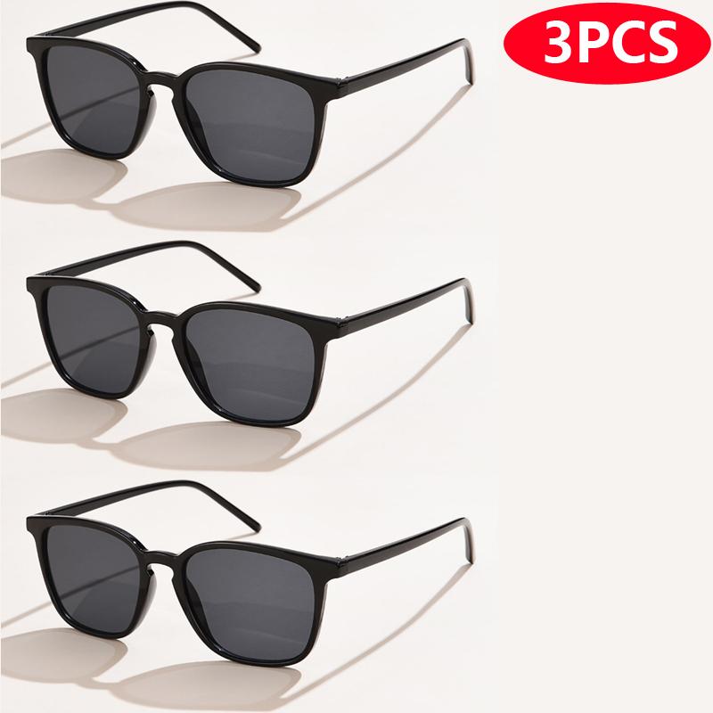 3pcs Fashion Small Women Square Frame Sunglasses Multi Color Sun Glasses Female Oculos Y2K Retro Gradient Trendy Shades UV400