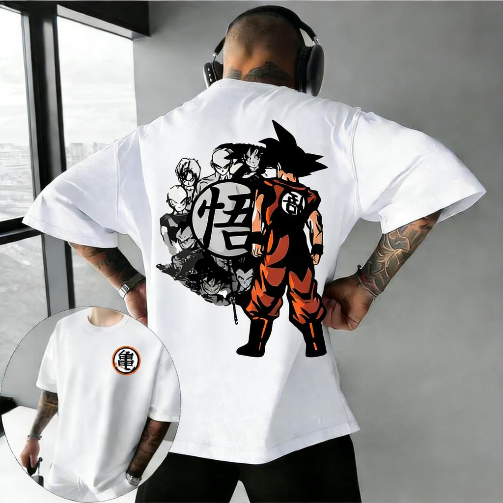 Plus Size Dragon Ball Anime Printed Men and Women Tshirt Casual Parent Child Tops Harajuku Style Summer Street Fashion Y2K