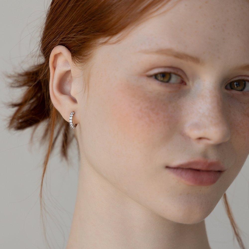 (Silver 925) Daily Shine Hoop Earrings Ec3224