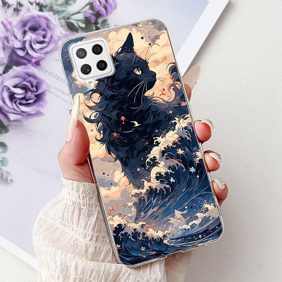 For Samsung Galaxy A22 4G Case Coloful Flowers Painted Cover Soft Slim Phone Case For Samsung A22 A 22 Galaxy A42 5G Fundas Bags