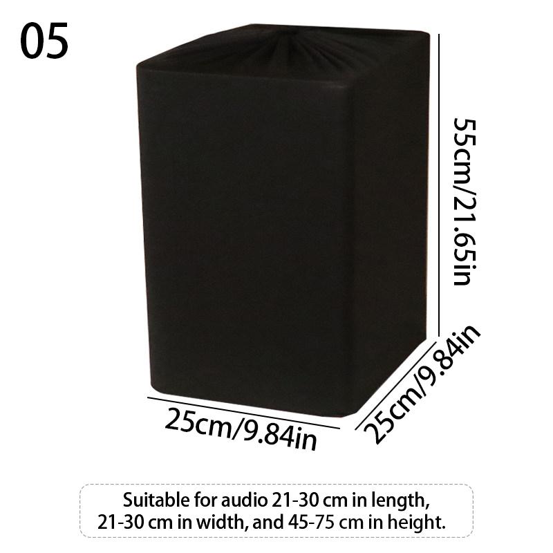 Black Elastic Speaker Dust Cover All-Inclusive Protective Case For Computer Audio Equipment Multimedia Metal Audio Protect Cover