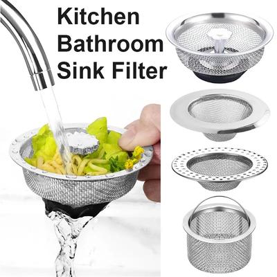 Kitchen Sink Strainer Stainless Steel Sink Funnel Anti Blocking Sink Dishwasher Basin Bathroom Floor Drain Sewer Hair Strainer