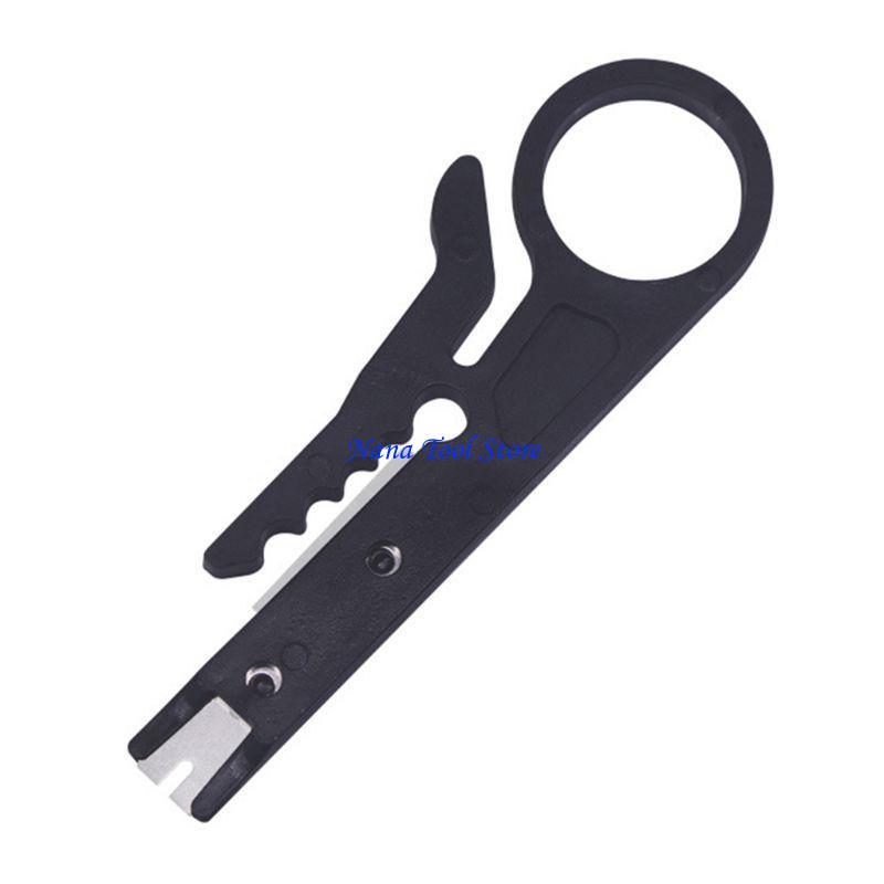 31GJ Crimping Tool Mini Crimper Pliers Portable Wire Stripper Knife Cable Stripping чёрный