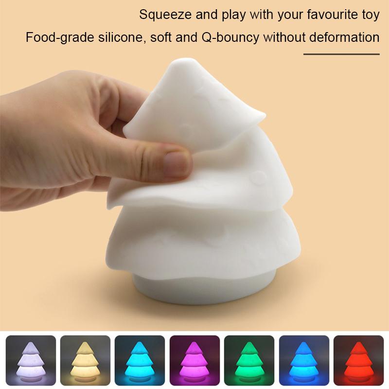 Weihnachtsbaum Silikon Nachtlicht Schlafzimmer USB Atmosphäre Nachtlampe Wohnzimmer Schreibtisch Dekoration Kreative Cartoon Tischlampe