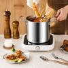 Multi Functional Stainless Steel Cooker Pot With Frying Basket Heat Resistant Lid Even Heating Design Works On Gas Induction