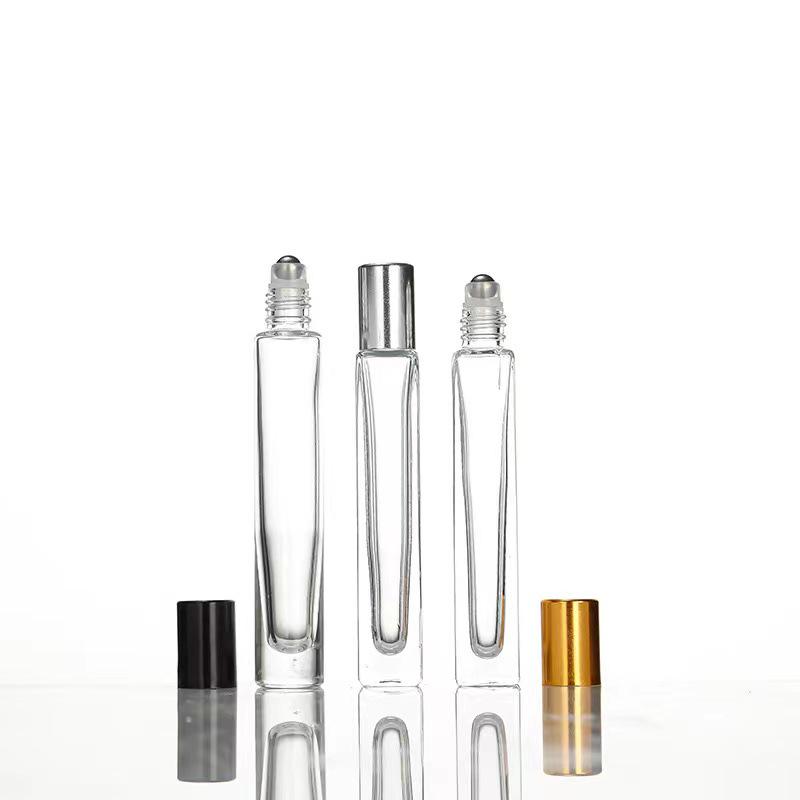 Cylindrical Square 10ml Portable Glass Perfume Spray Bottle with Screw Cap