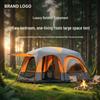 Double-Layer Ridge Tent: Outdoor Camping Tent with Two Bedrooms, Living Room, Sunshade, and Expandable Space