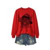 Womens Casual Fashion Christmas Yak Head Print Crewneck Sweatshirt Regular Fit Daily Wear