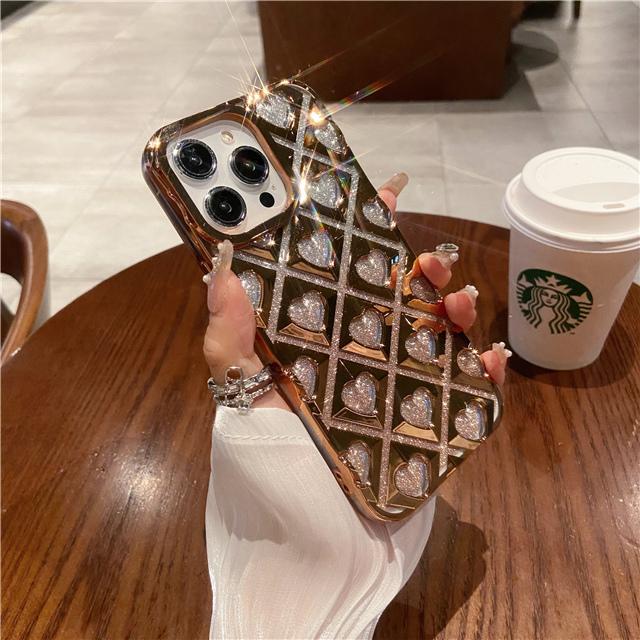 For iPhone 15 Pro Max Luxury Plating Frame Flash Glitter Phone Case For iPhone 11 12 13 14 15 16 Soft Protective Cover