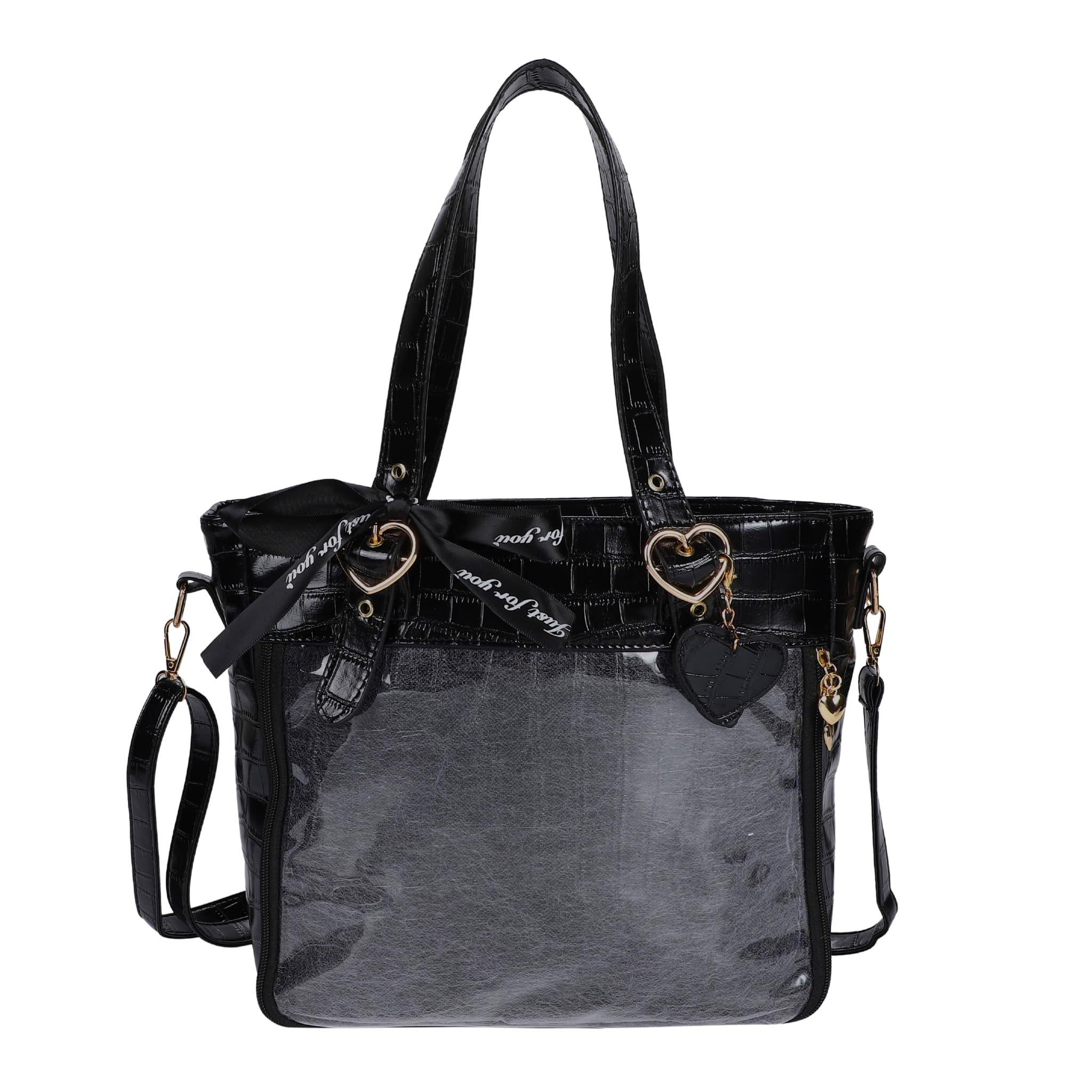 

Harujio Ita Tote Shoulder Cute Crocodile Ita Bag Bag, 2-Way Bag, Handbag, Bag, Pattern, Black, White, Red, Black, White, Red, (Black) чорний