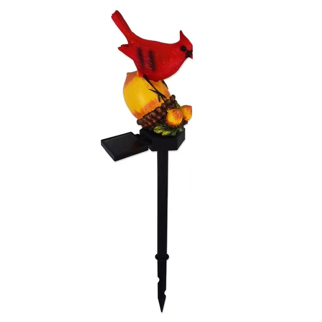 Outdoor Ground Insert Light Resin Red Bird Decorative Garden Stake - Nut Red Bird