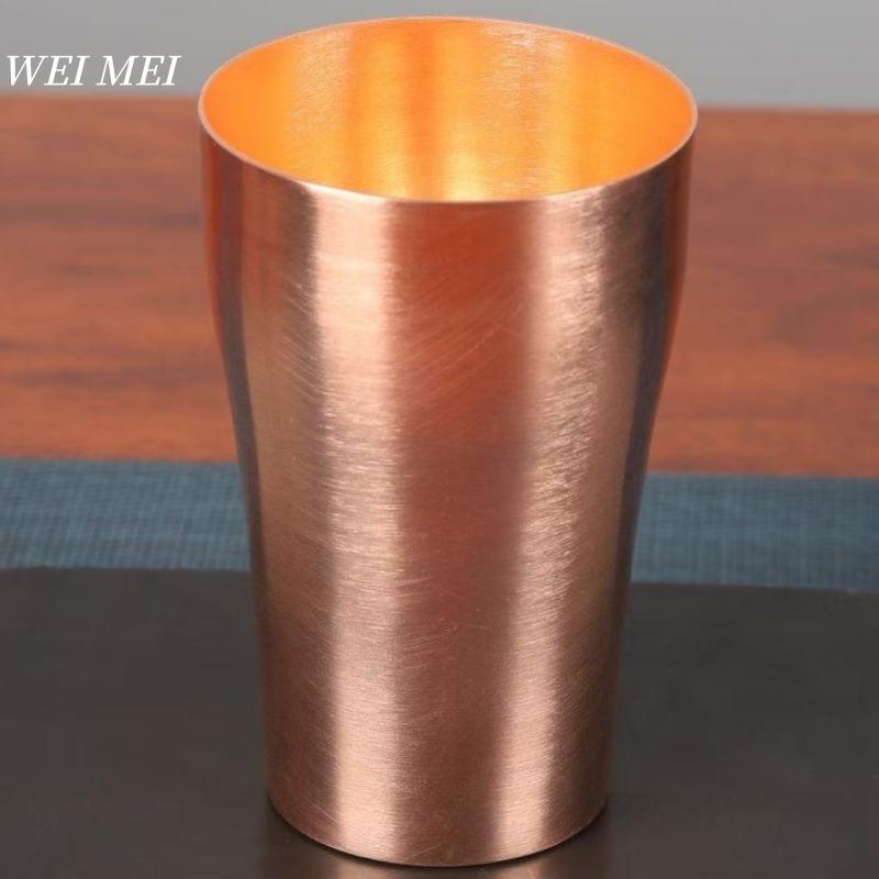 Yiran Furniture Vintage Copper Breakfast Coffee Cup,Handcrafted Thickened Smooth Surface Moscow Water Mule 400 Ml Juice Mug,Tea Cup Tableware