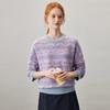 Komonboka Women's 100% Cashmere Crewneck Jacquard Knit Sweater