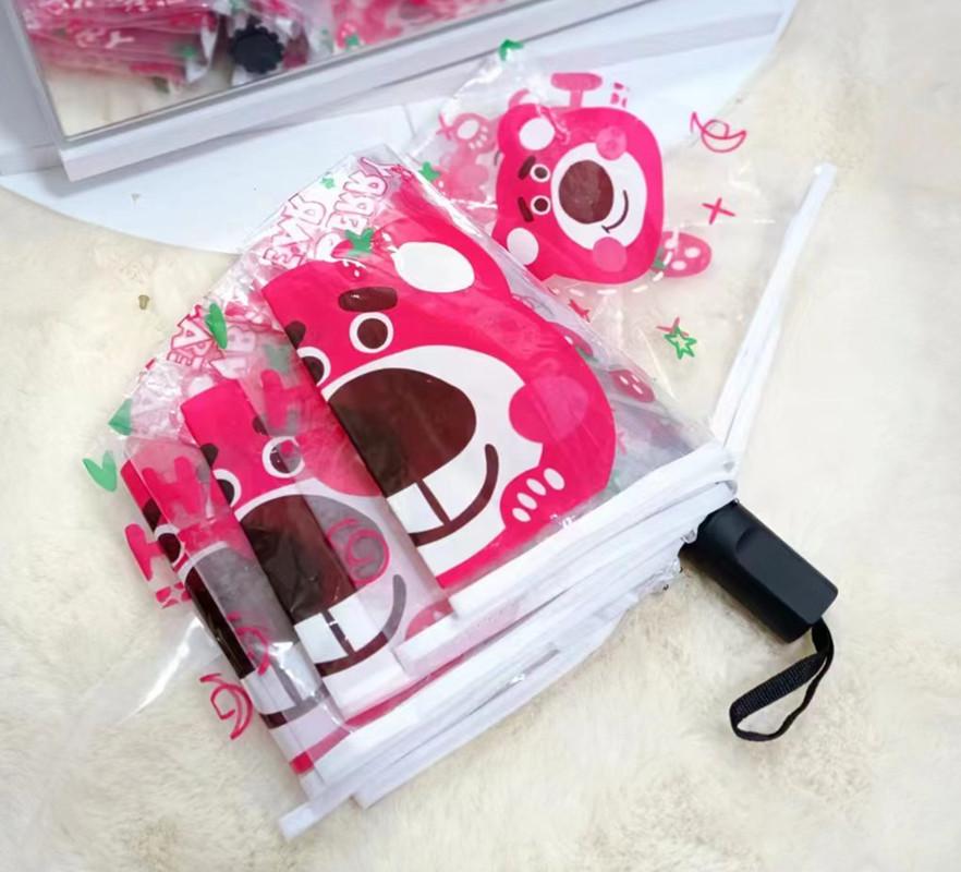 Kuromi Anime Soft Girl Transparent Folding Umbrella - Thickened and Portable