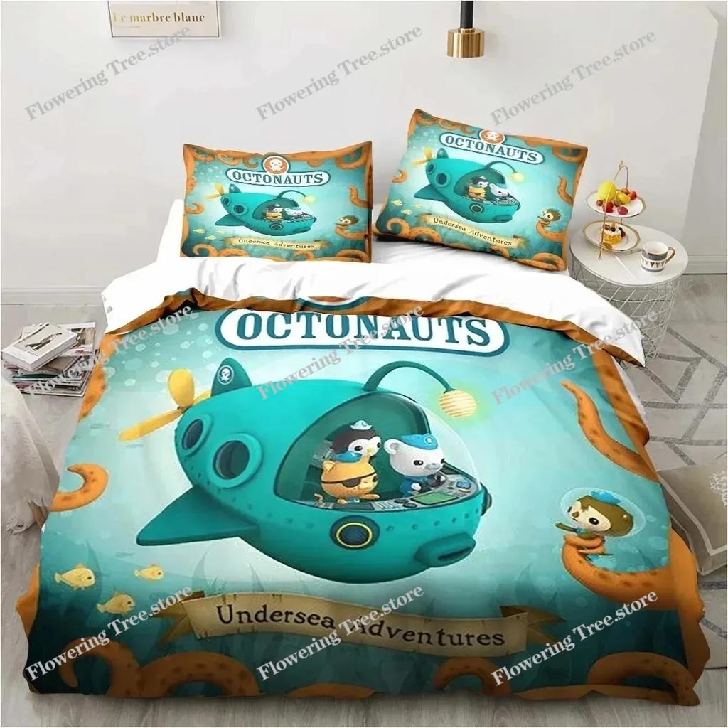 New 3D Cartoon Octonauts Bedding Set Bedroom Single Double Bed King Size Quilt Cover And Pillowcase Kid's Birthday Gift