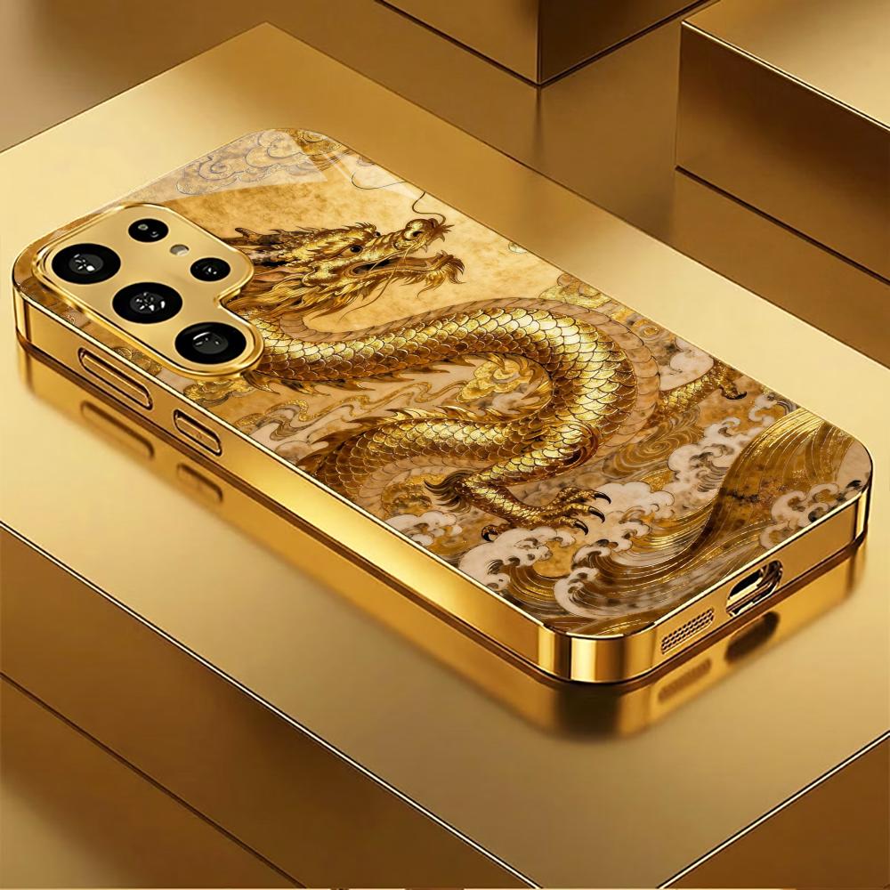 

Luxury Dragon Dignified PhoneCase Electroplating Glass PhoneCase for Samsung Galaxy S26 S25 S24 S23 S22 S21 FE,Ultra,Plus GalaxyS25