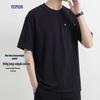 Luomeng Herren Rundhals-T-Shirt aus langstapeliger Baumwolle