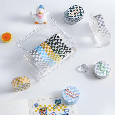 1 Rulo Washi Bant Yapışkan Yapıştırıcı Şeffaf Baskı Çıkarılabilir Solmaya Dayanıklı Scrapbooking Washi Dama Tahtası Desenli Kağıt Bant Çocuklar İçin