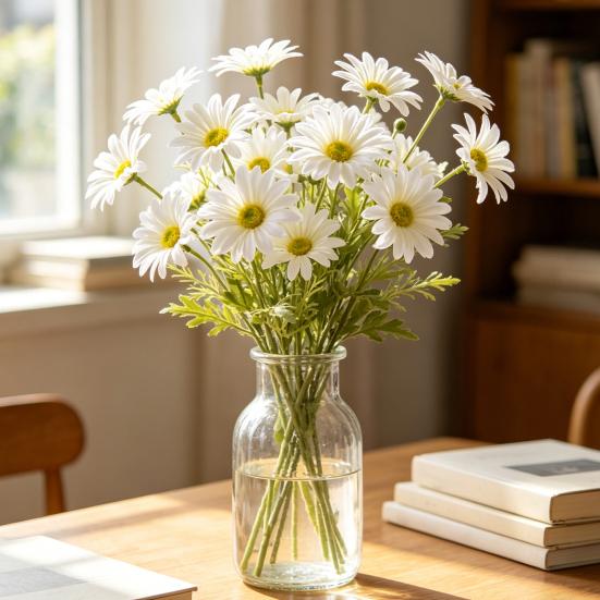 Artificial Flowers Simulation Chrysanthemum Realistic Appearance Faux Flowers Reusable No Maintenance No Fading Artificial Blooms for Living Room