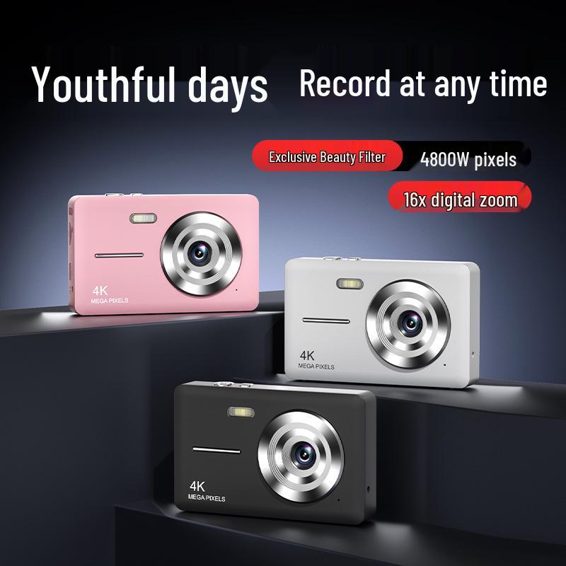 4K HD Mini Portable Camera with 16x Digital Zoom and Beauty Filters