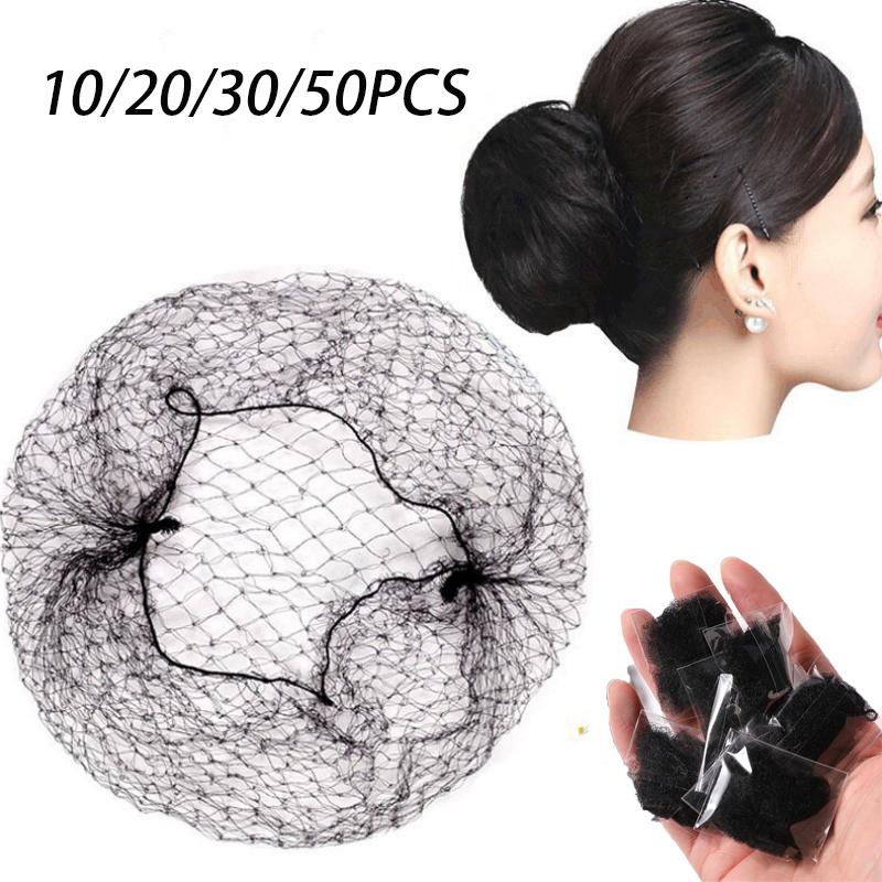 10/20/30/50Pcs Durable Nylon Hair Net  Bun Hair Hair Style Tool Black Beige Brown Hair Net For Wigs Mesh Hair Styling Hairnets