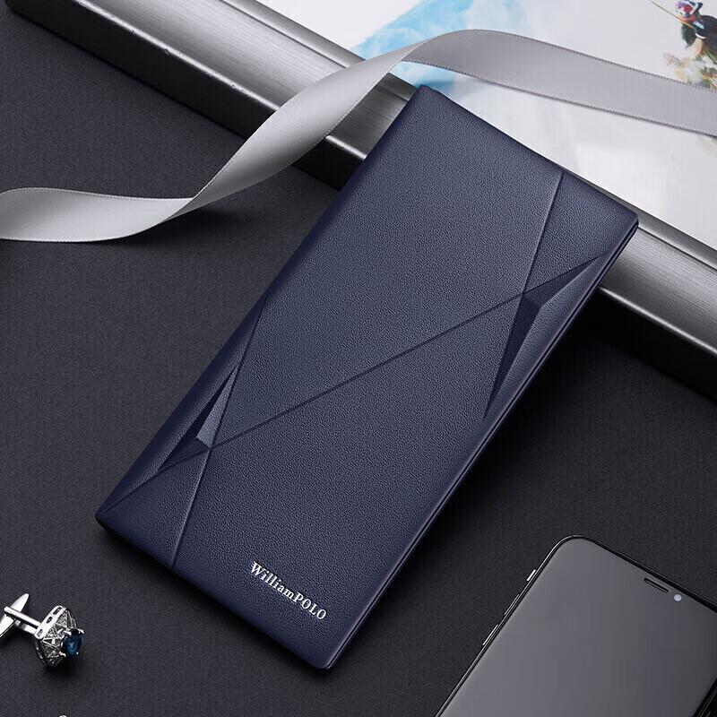 Мужской тонкий кожаный деловой кошелек WILLIAMPOLO Standard