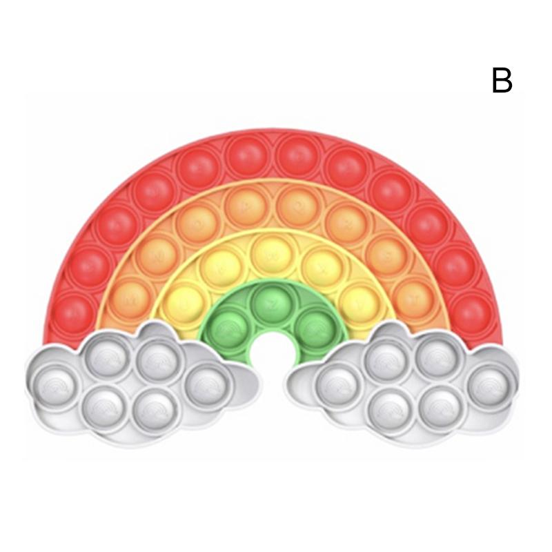 Rainbow Fidget Reliver Stress Toys Push Bubble Antistress Toys Adult Children Simple Dimple Toy To Relieve Autism Kids Game Gift