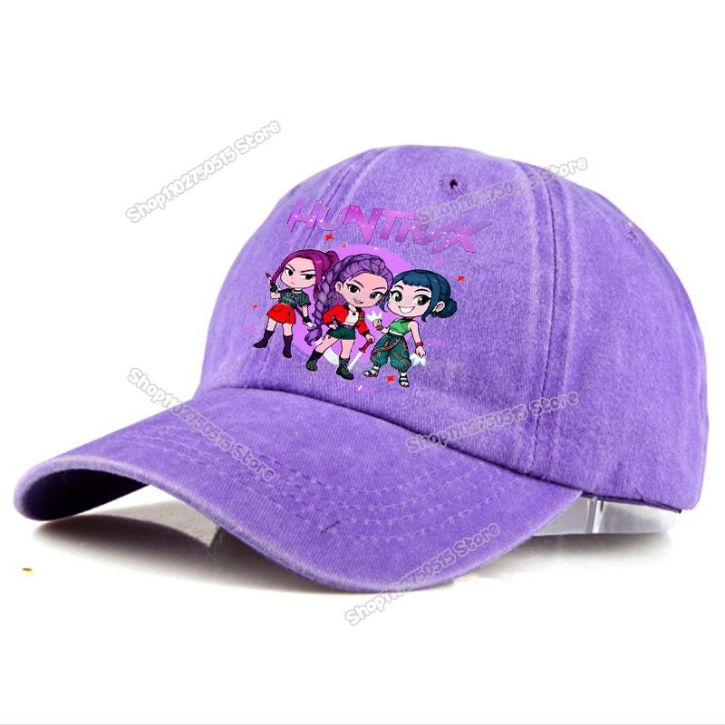 KPop Demon Hunters Retro Washed Baseball Caps for Women Girl  Snapback Sunhats Outdoor Travel Sunshade Peak Cap Hip Hop Dad Hat