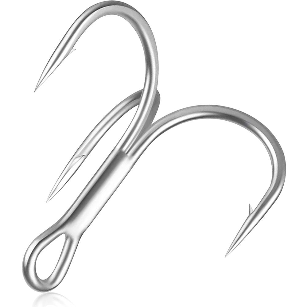 

50 шт. Рыболовные тройные крючки Острые Круглый загиб С бородкой Тройной крючок из высокоуглеродистой стали Тройной крючок для окуня форели морской воды пресной воды 1